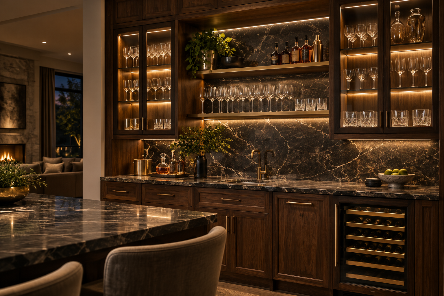 Custom Home Bar Cabinets: Built to Fit Your Space